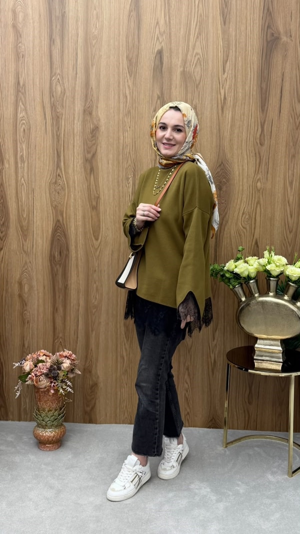 Ren Dantel Detaylı Tunik