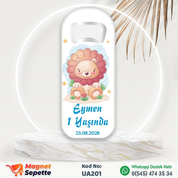 Aslanlı Uzun Doğum Günü Magnet