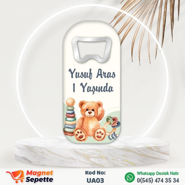 Ayıcıklı Doğum Günü Uzun Magnet
