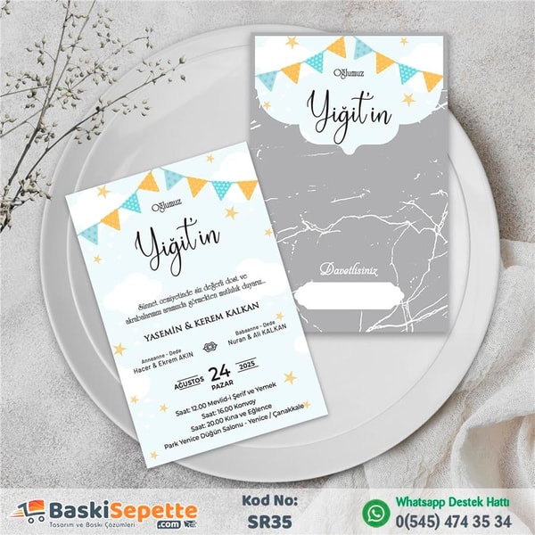 Bayraklı Sünnet Davetiyesi