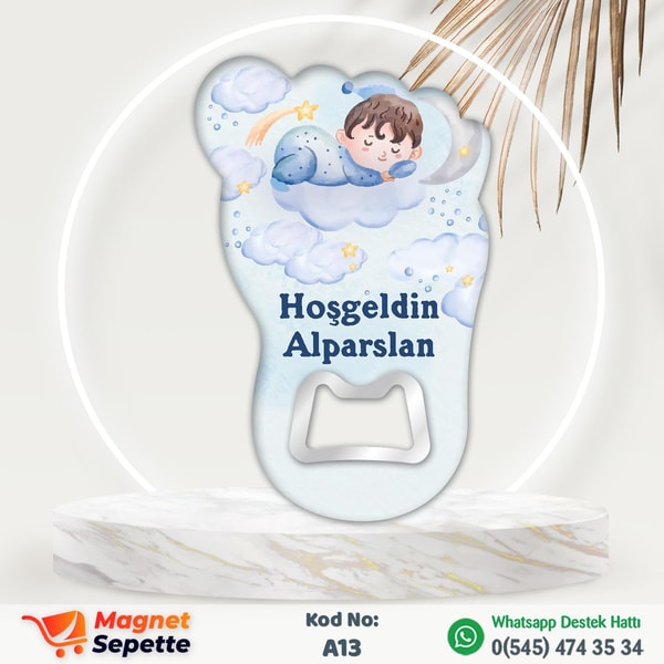 Bebekli Bulutlu Ayak Magnet Açacak