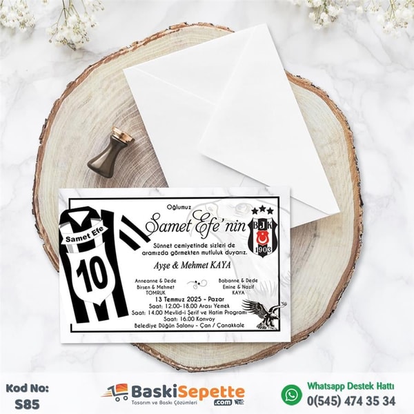 Beşiktaş Formalı Sünnet Davetiyesi