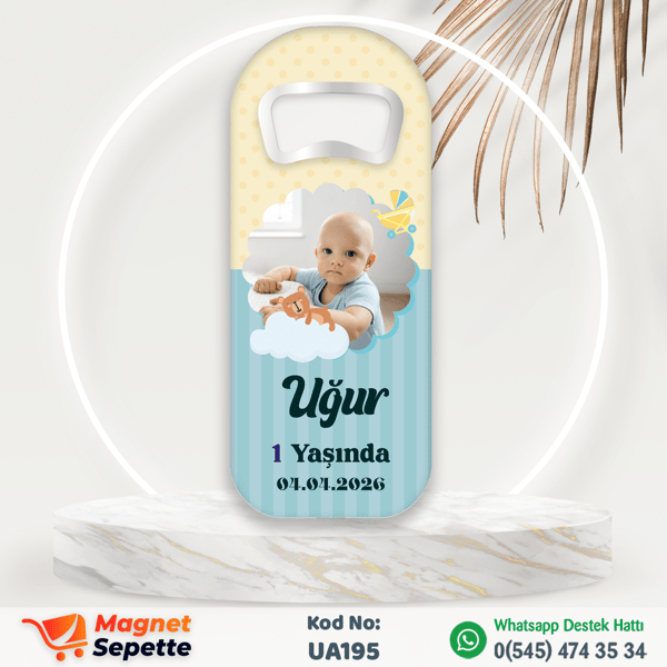 Fotoğraflı Şirin Uzun Doğum Günü Magnet