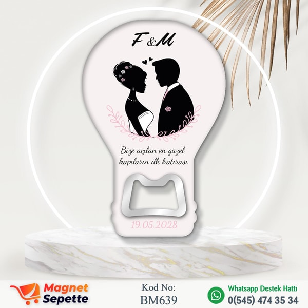 Gelin Damat Figürlü Düğün Magnet