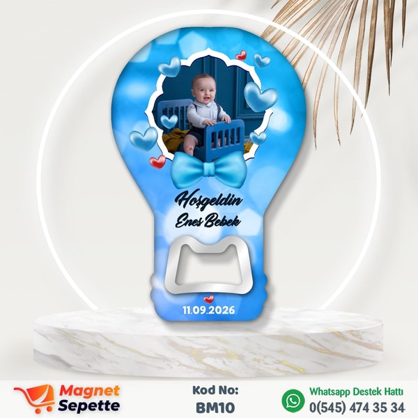 Kalpli Balonlu Mavi Magnet