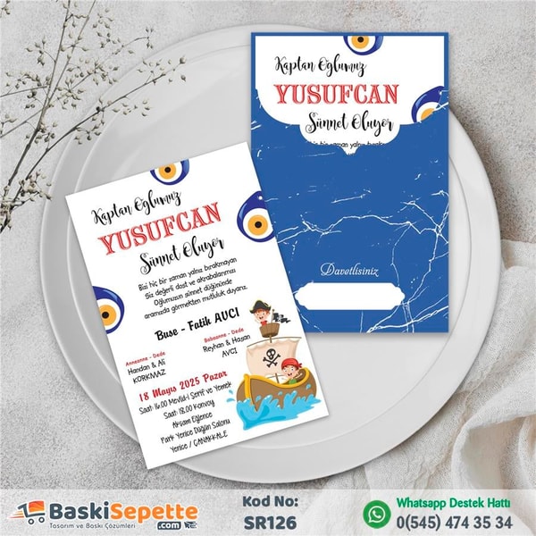 Kaptanlı Sünnet Davetiyesi