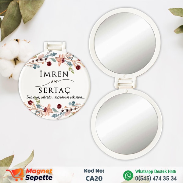 Kır Çiçekli Cep Aynası