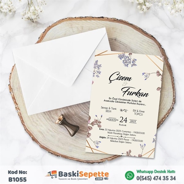Küçük Çiçekli Davetiye Modeli