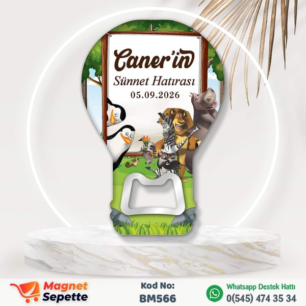 Madagaskar Temalı Sünnet Magnet Açacak