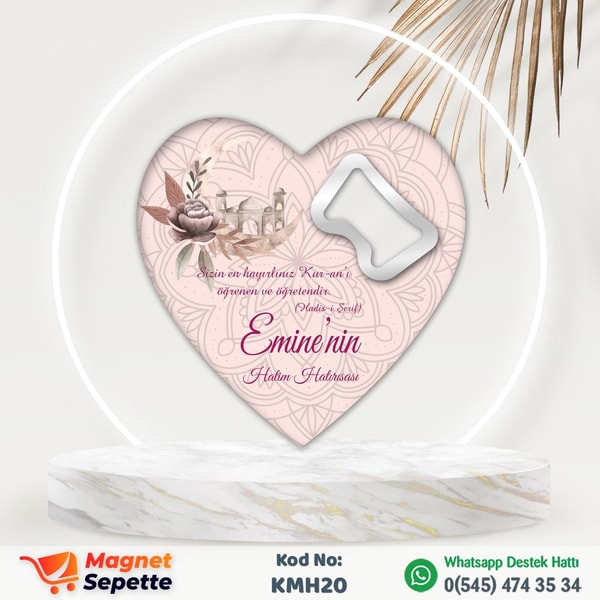 Motifli Pembe Hatim Magnet