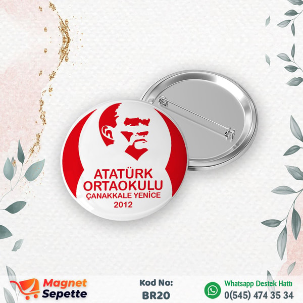 Okullar İçin Logo Baskılı Buton Rozet