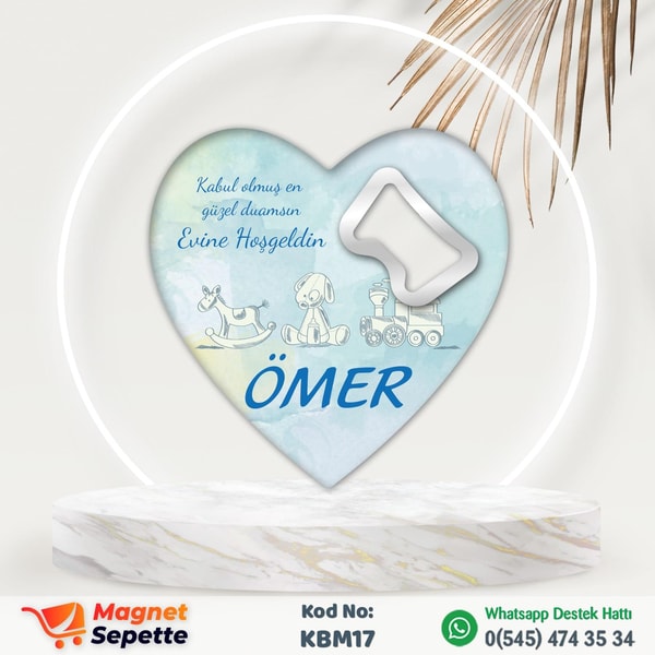 Oyuncaklı Hoş Geldin Kalp Magnet