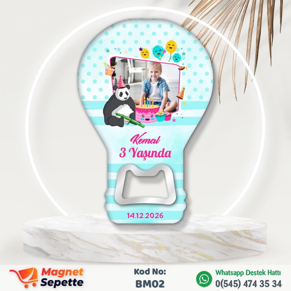 Pandalı Doğum Günü Magnet