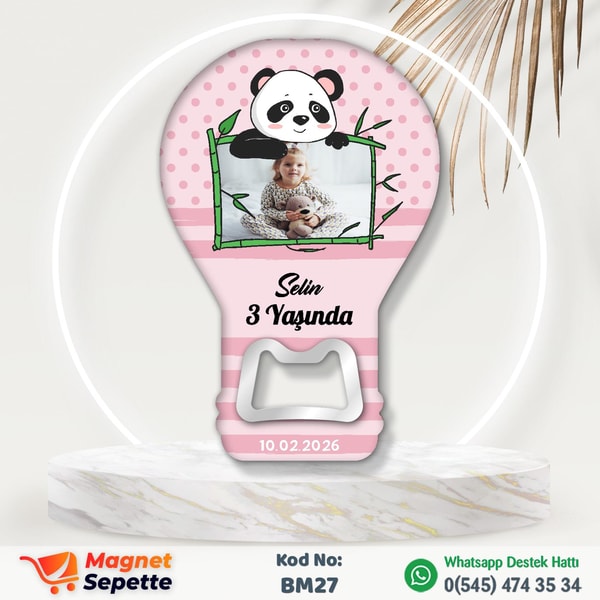 Pandalı Pembe Balon Magnet