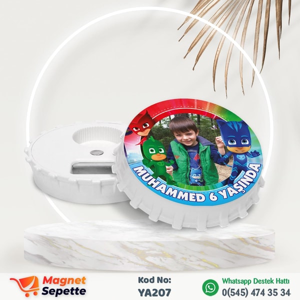 Pijamaskeliler Temalı Doğum Günü Magnet