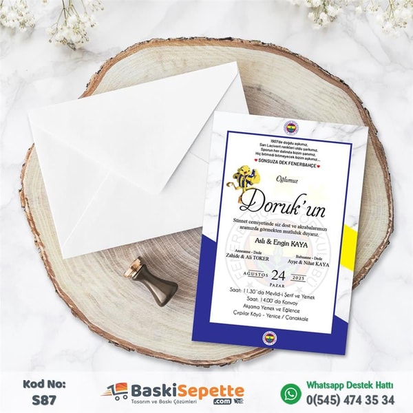 Sarı Kanaryalı Sünnet Davetiyesi
