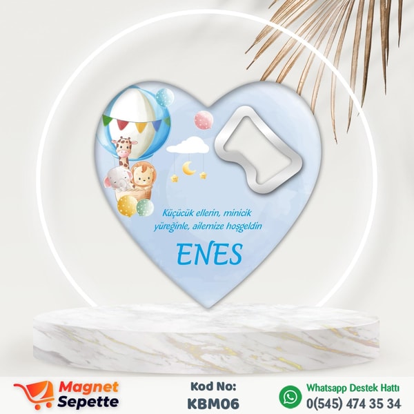 Sevimli Hayvanlı Kalp Magnet