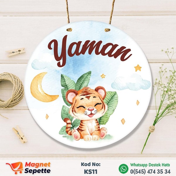 Sevimli Kaplanlı Kapı Süsü
