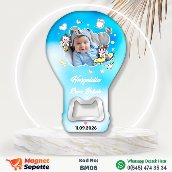 Sevimli Mavi Balon Magnet