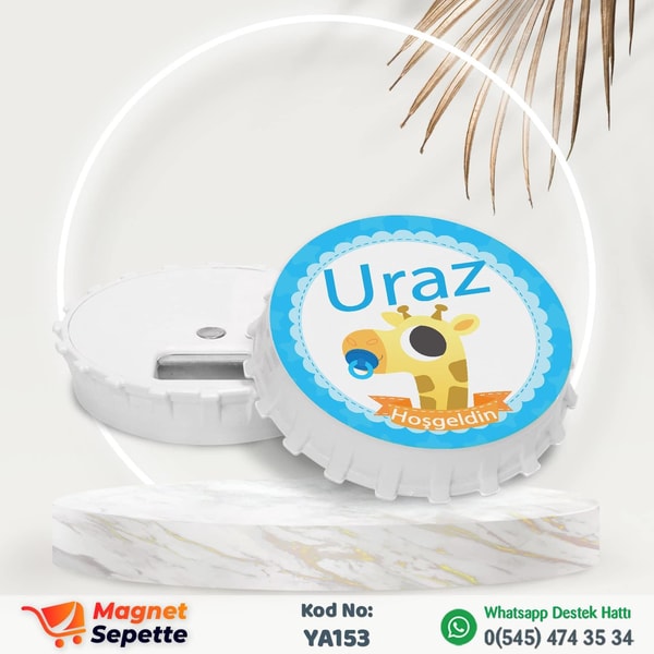 Şirin Zurafalı Hoş Geldin Yuvarlak Magnet