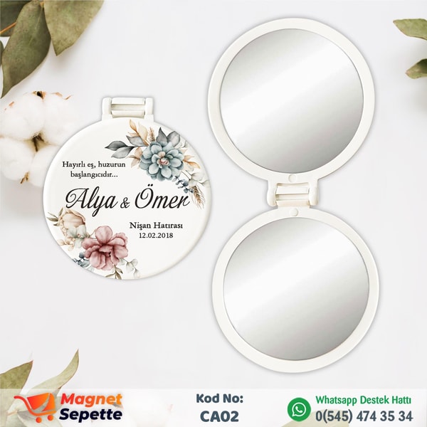 Soft Çiçekli Cep Aynası