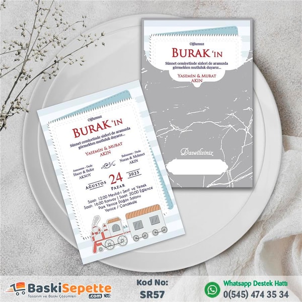 Tren Temalı Sünnet Davetiyesi