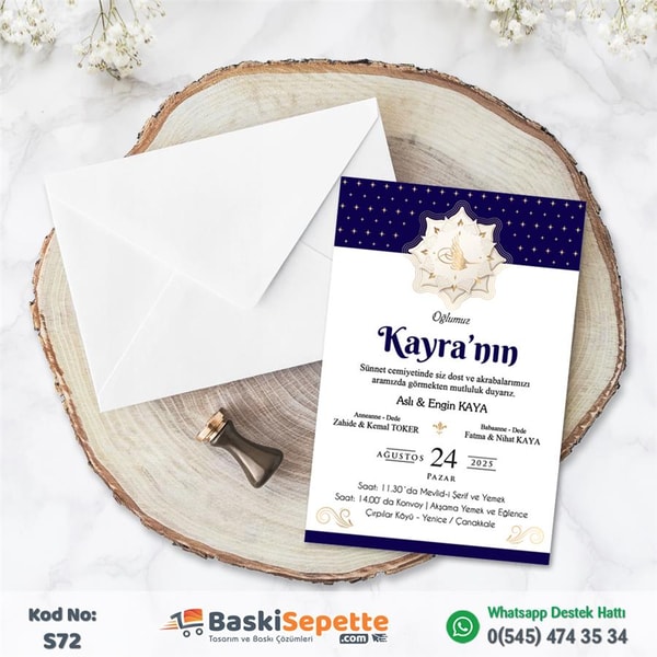 Tuğra Temalı Sünnet Davetiye Modeli