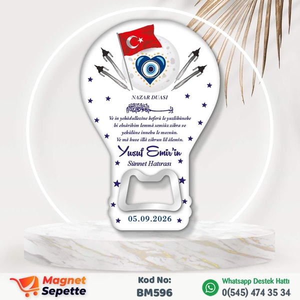 Türk Bayraklı Sünnet Magnet Açacak