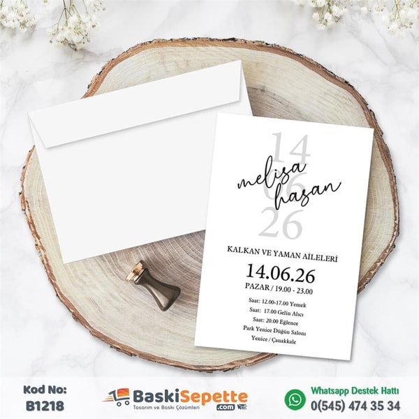 Uygun Fiyatlı Sade Davetiye