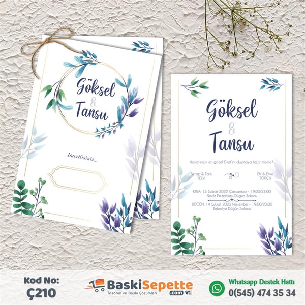 Vintage Çerçeveli İkili Davetiye