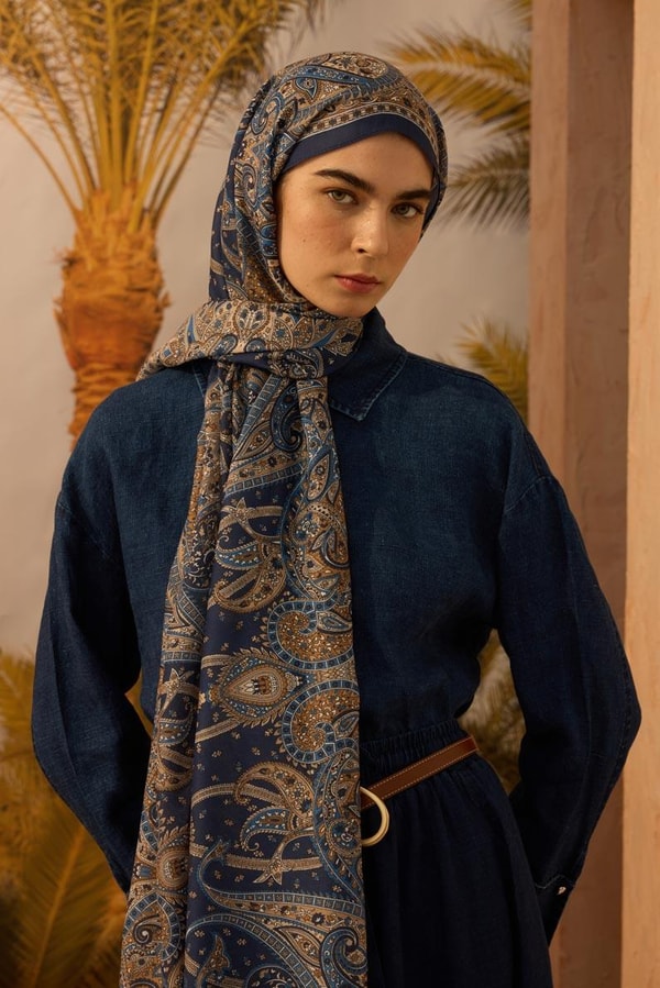 Bohem Şal Lacivert