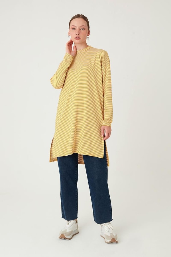 Çizgili Tunik Sarı