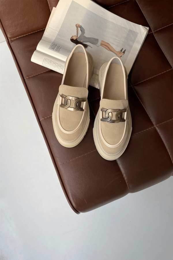 Kadın Loafer Ayakkabı BEJ SÜET