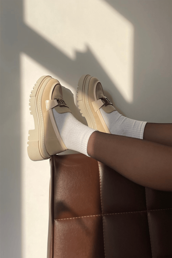 Kadın Loafer Ayakkabı BEJ SÜET