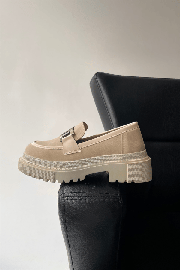 Kadın Loafer Ayakkabı BEJ SÜET