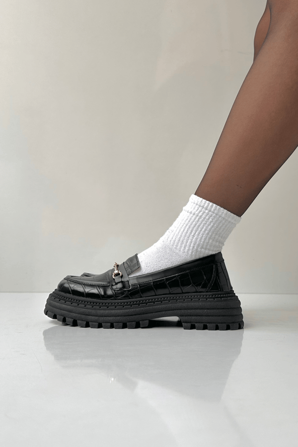 Kadın Loafer Ayakkabı SİYAH CROCO