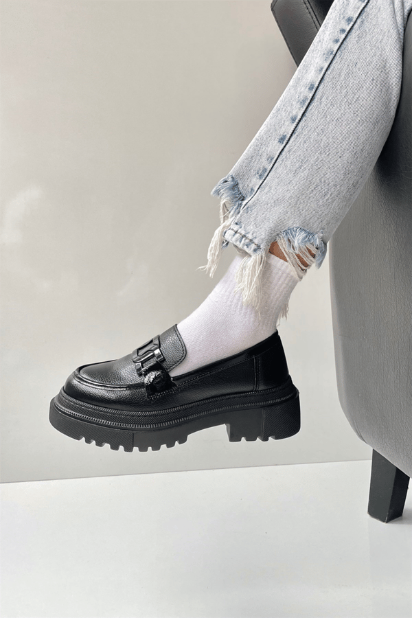 Kadın Loafer Ayakkabı SİYAH RUGAN
