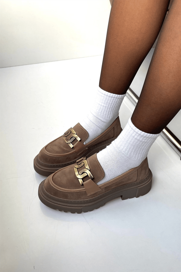 Kadın Loafer Ayakkabı VİZON SÜET