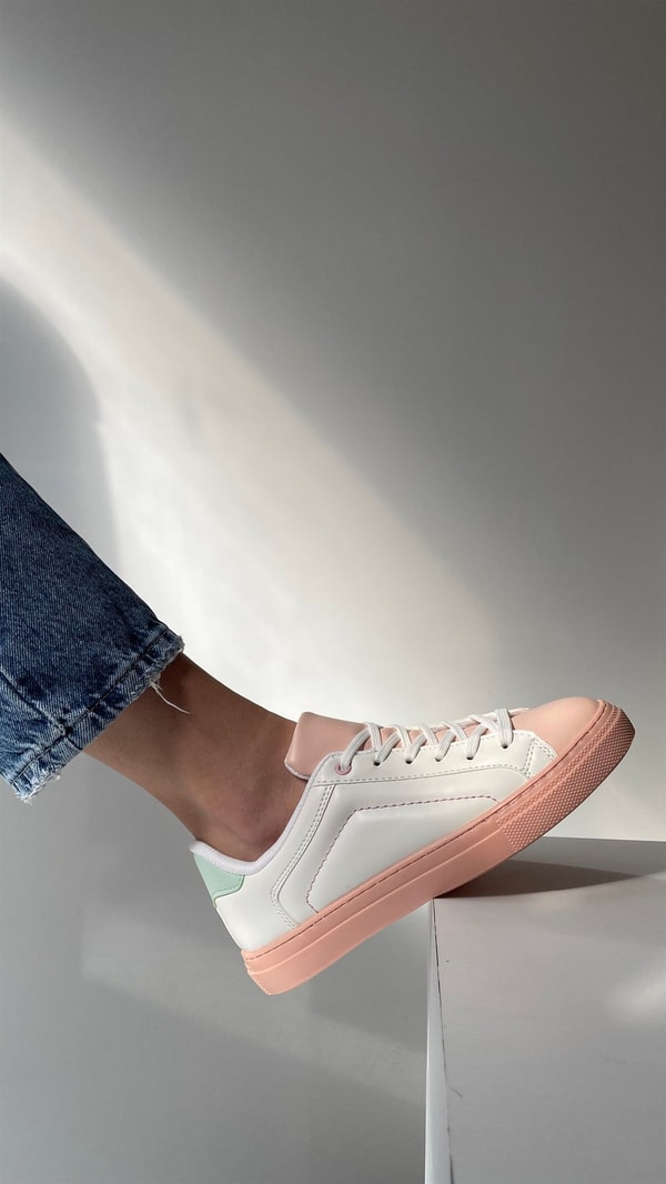 Kadın Spor Ayakkabı BEYAZ PUDRA