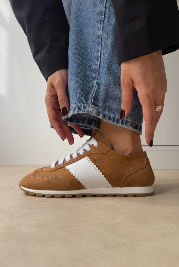 Kadın Spor Ayakkabı CAMEL SÜET