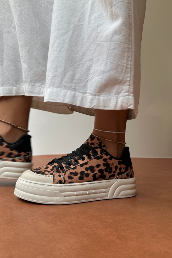 Kadın Spor Ayakkabı TABA LEOPAR