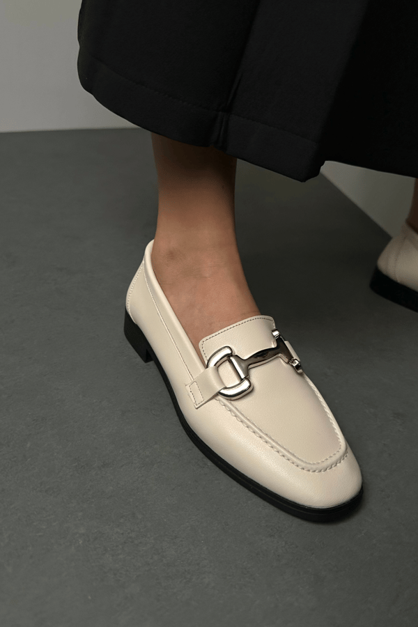 Kadın Tokalı Loafer BEJ