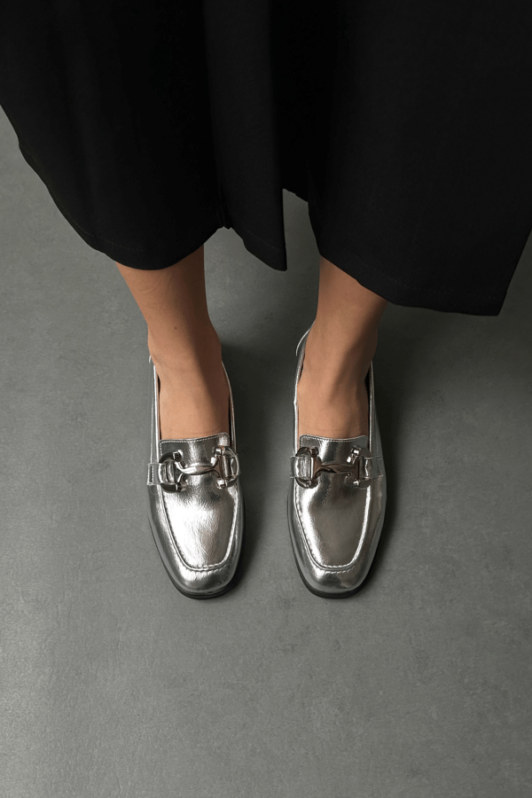 Kadın Tokalı Loafer SİLVER