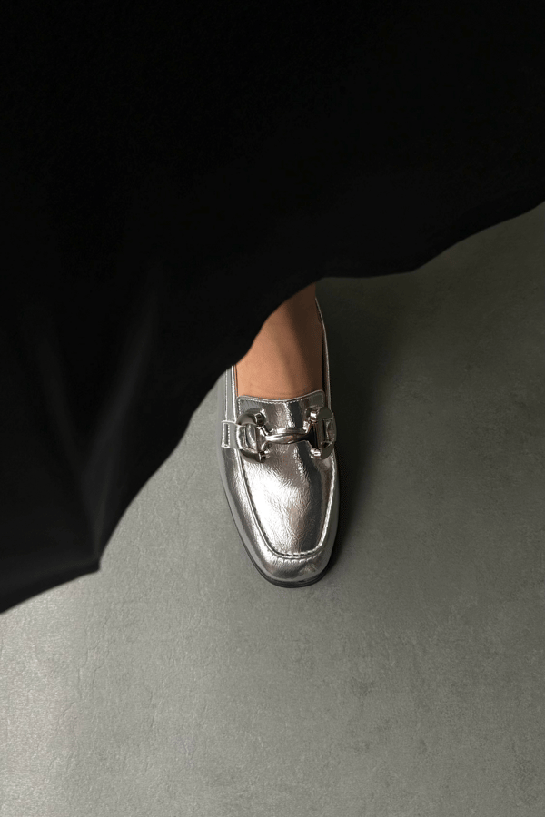 Kadın Tokalı Loafer SİLVER