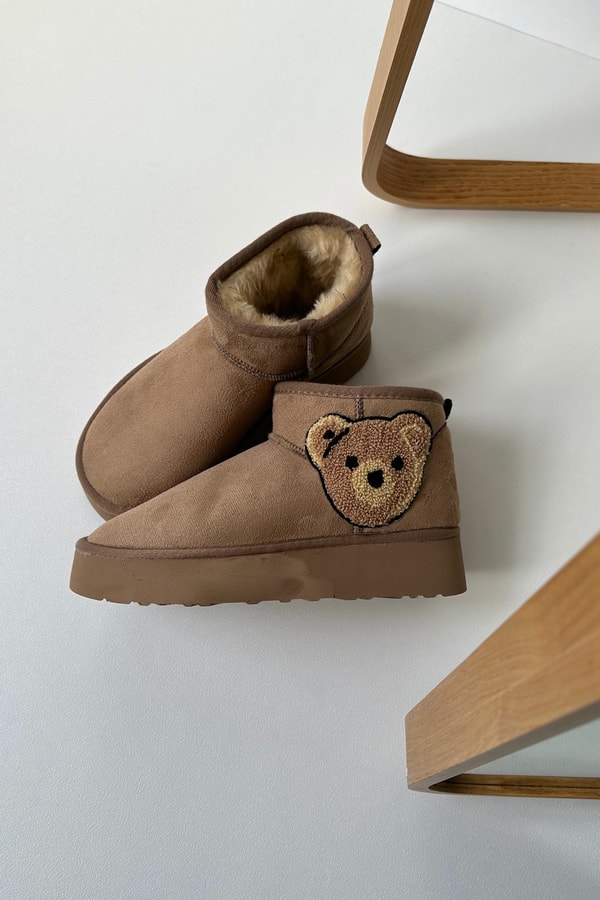 Mini İçi Kürklü Kalın Tabanlı VİZON BEAR