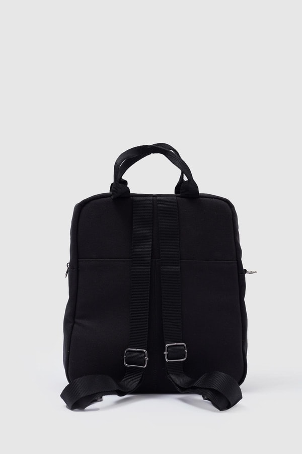 Unisex Keten Sırt Ve Kol Çantası SİYAH