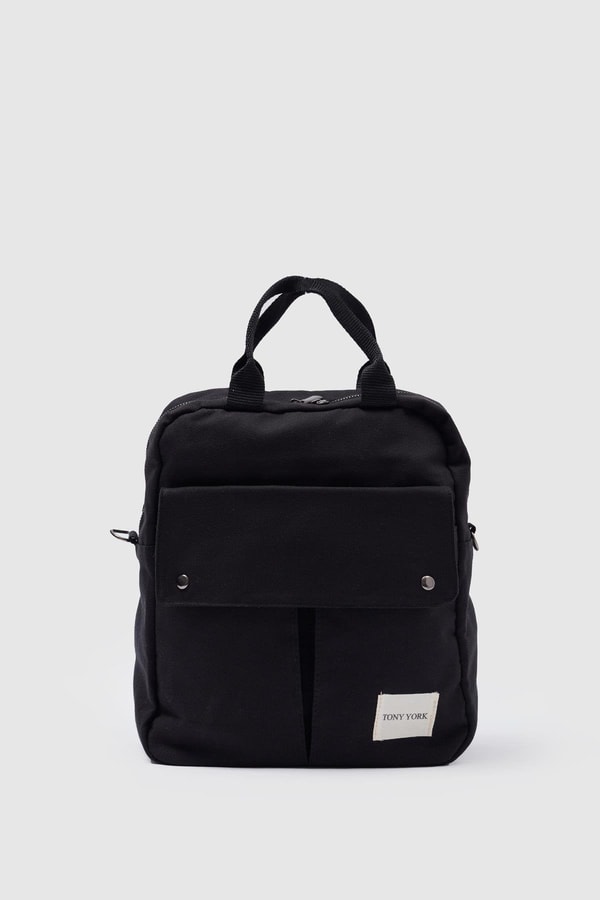 Unisex Keten Sırt Ve Kol Çantası SİYAH