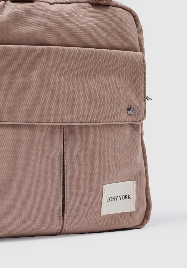 Unisex Keten Sırt Ve Kol Çantası VİZON