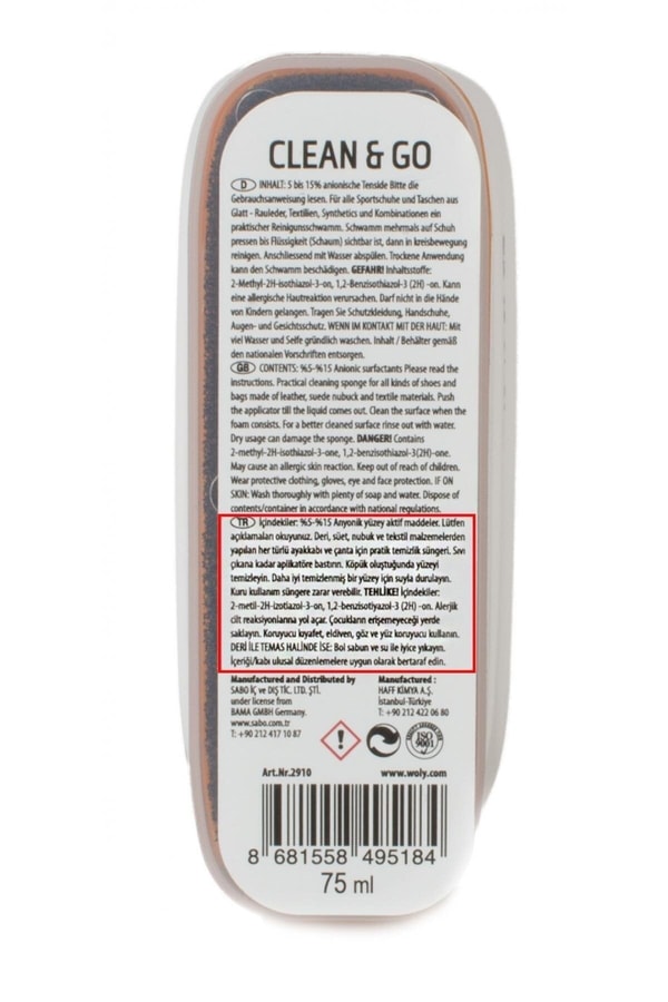 WOLY SPORT CLEAN GO SPOR AYAKKABI TEMİZLEME SÜNGER