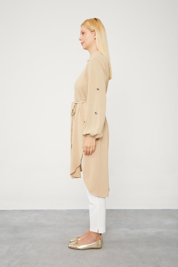 Levidor StudioLevidor Camel Kolları Taşlı Tunik